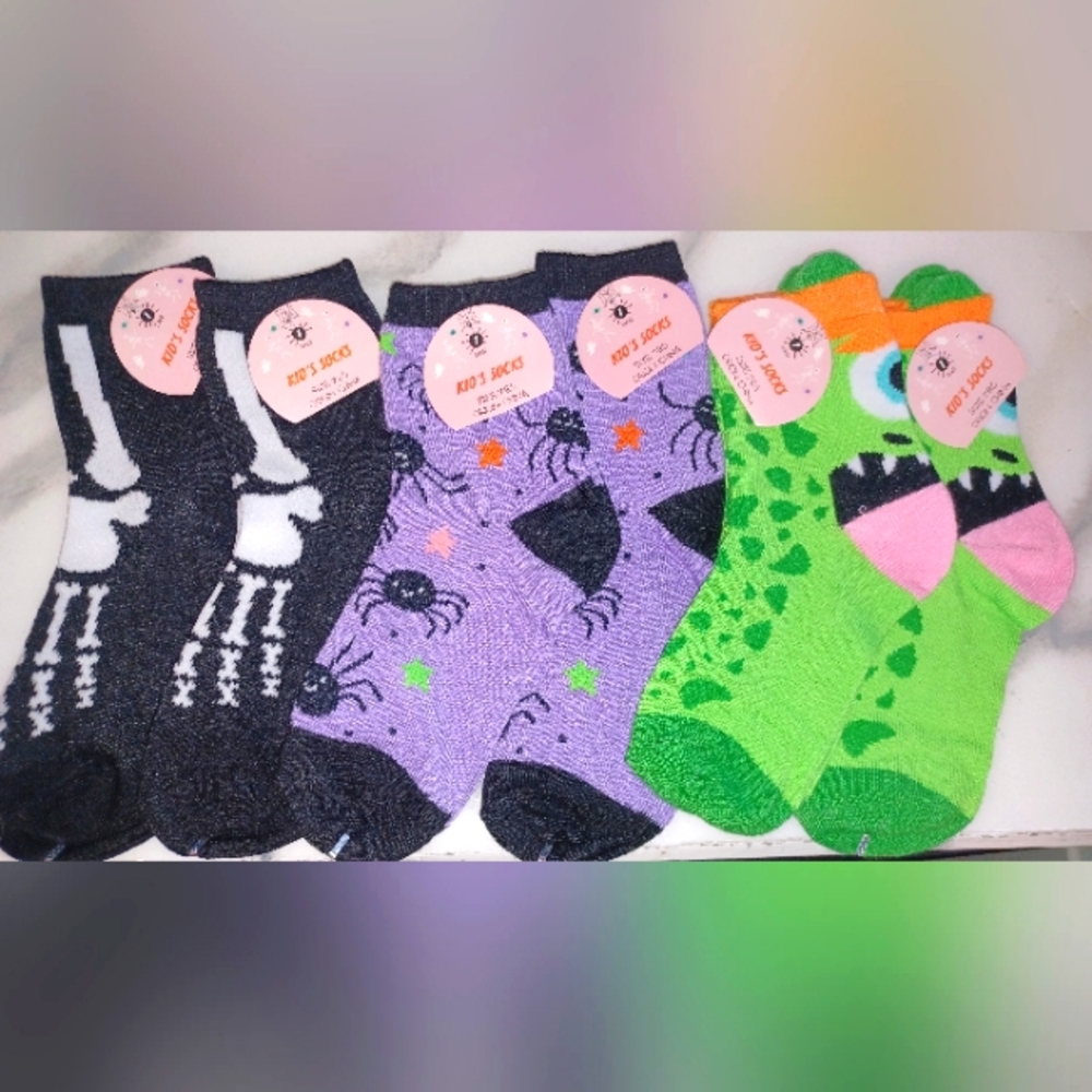 6 pairs Kids Halloween/Fall Socks
